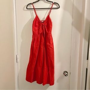 Willow & Clay Red Linen Tie Knot Dress